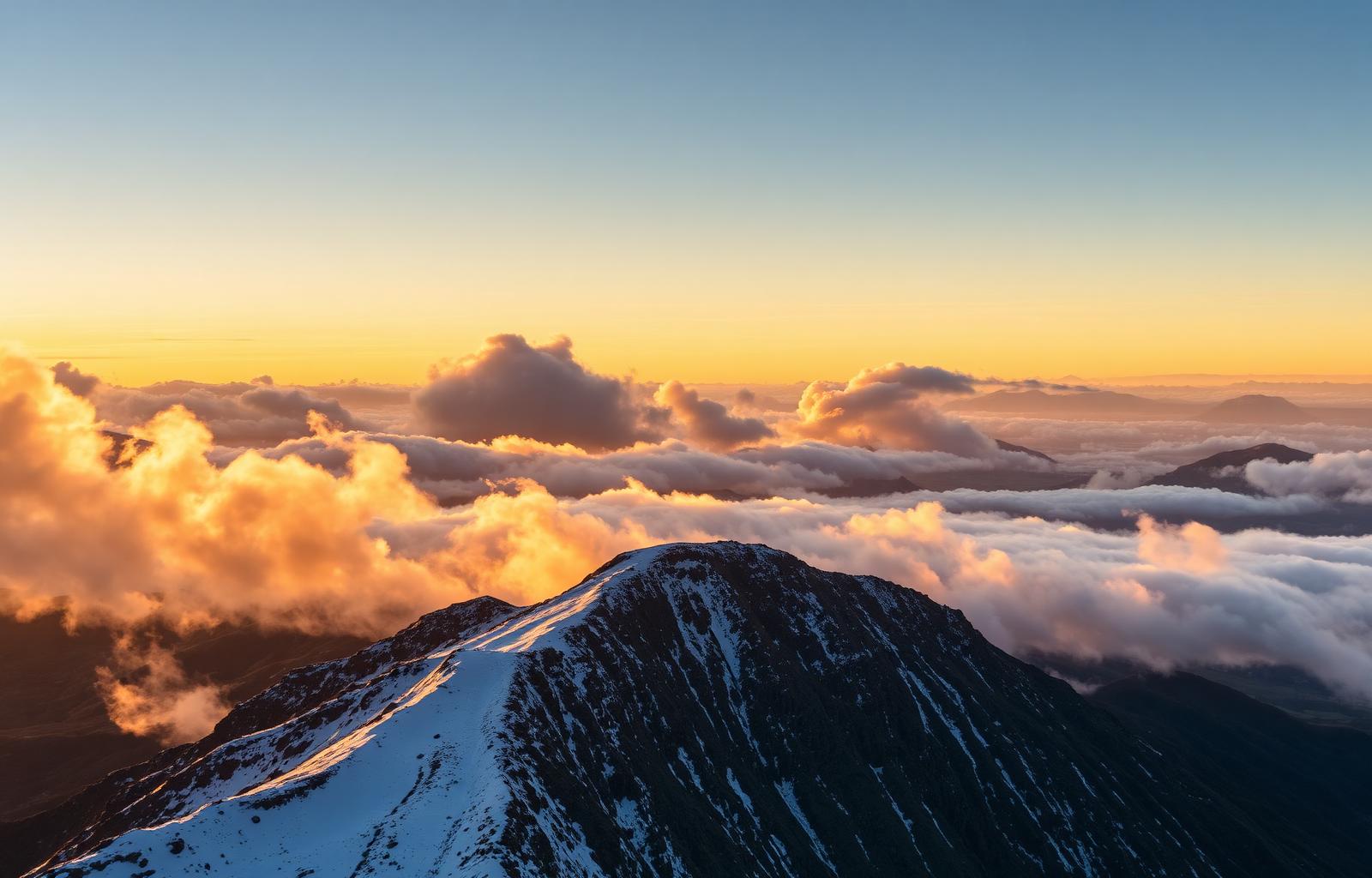Snowdon summit at sunrise